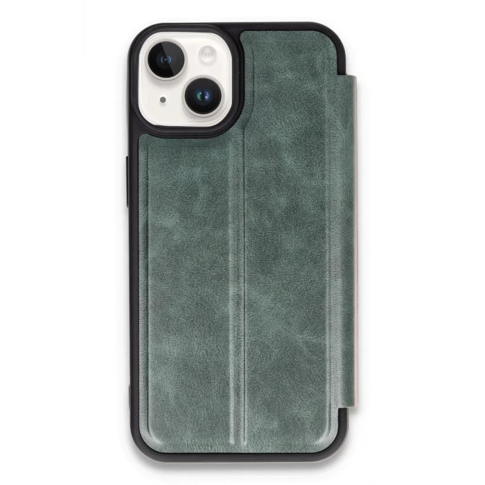 Newface Apple iPhone 14 Kılıf Flip Cover - Koyu Yeşil