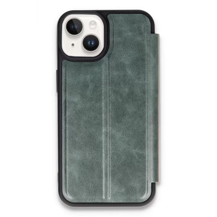Newface Apple iPhone 14 Kılıf Flip Cover - Koyu Yeşil