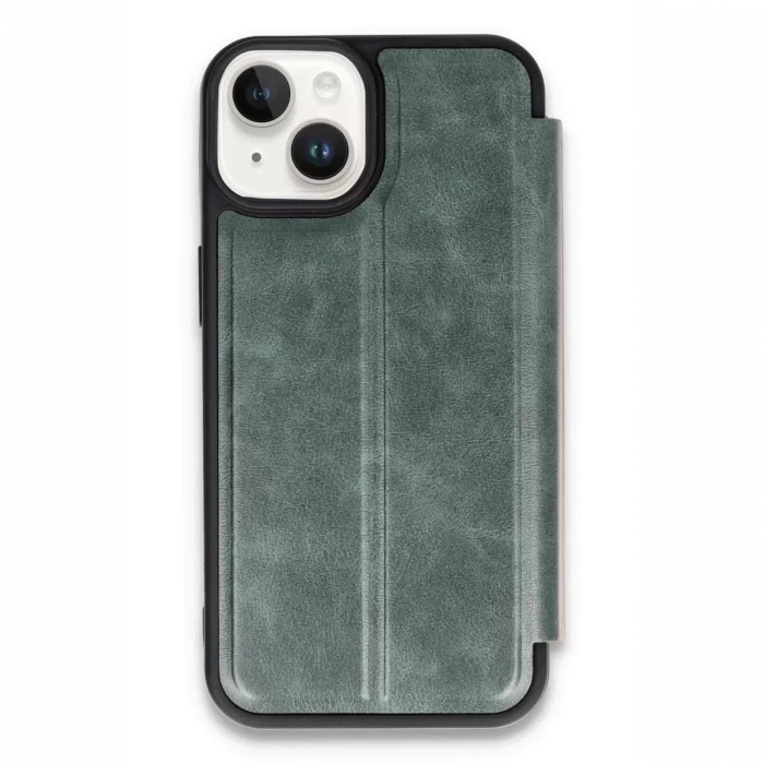 Newface Apple iPhone 14 Kılıf Flip Cover - Koyu Yeşil