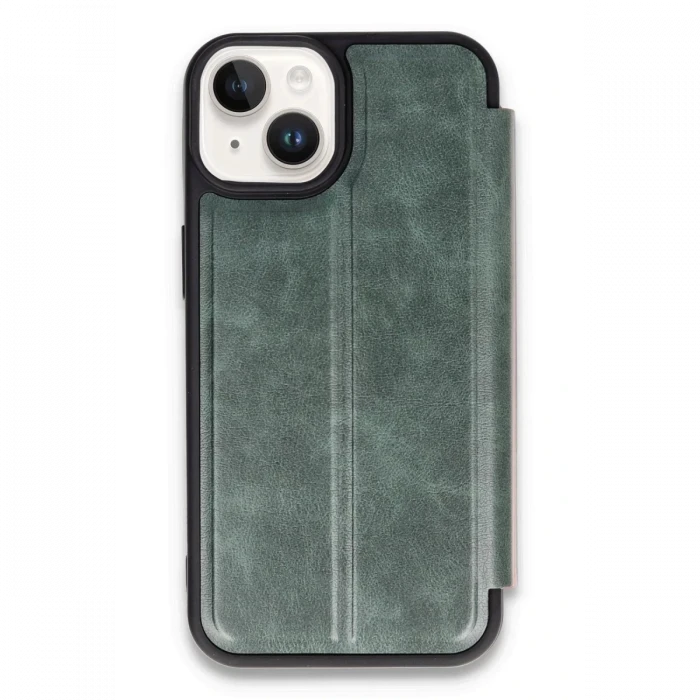 Newface Apple iPhone 14 Kılıf Flip Cover - Koyu Yeşil