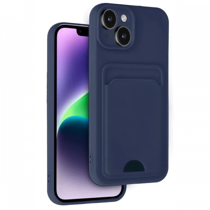 Newface Apple iPhone 14 Kılıf Kelvin Kartvizitli Silikon - Lacivert