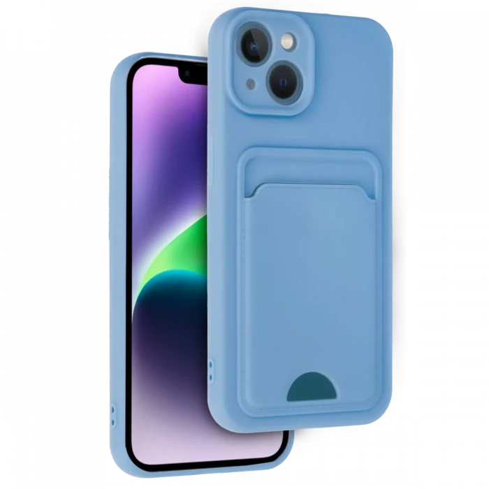 Newface Apple iPhone 14 Kılıf Kelvin Kartvizitli Silikon - Mavi