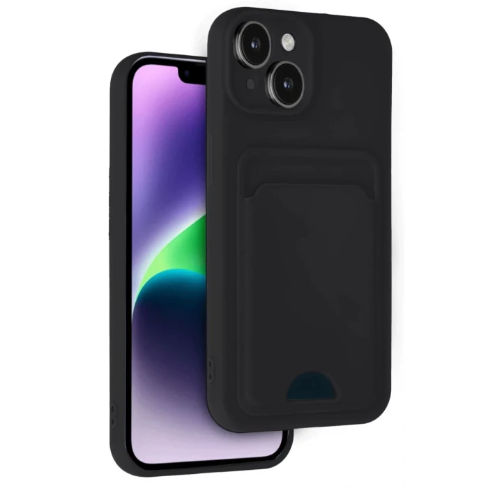 Newface Apple iPhone 14 Kılıf Kelvin Kartvizitli Silikon - Siyah