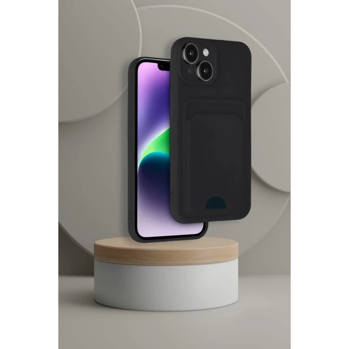 Newface Apple iPhone 14 Kılıf Kelvin Kartvizitli Silikon - Siyah