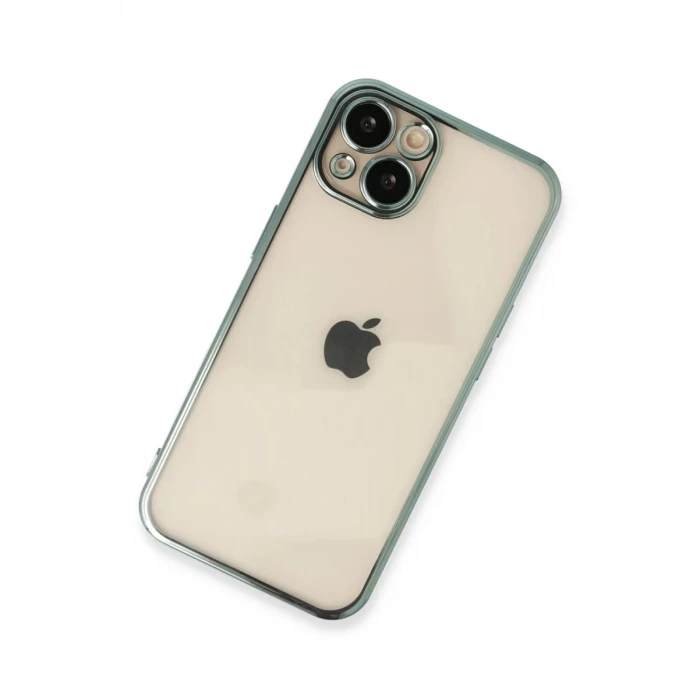 Newface Apple iPhone 14 Kılıf Razer Lensli Silikon - Yeşil