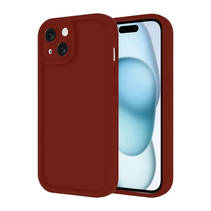 Newface Apple iPhone 14 Kılıf Viera Silikon - Bordo