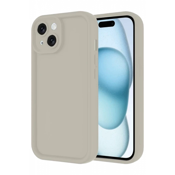 Newface Apple iPhone 14 Kılıf Viera Silikon - Krem