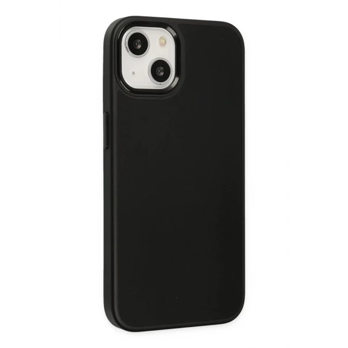 Newface Apple iPhone 14 Plus Kılıf Asya Deri Silikon - Siyah