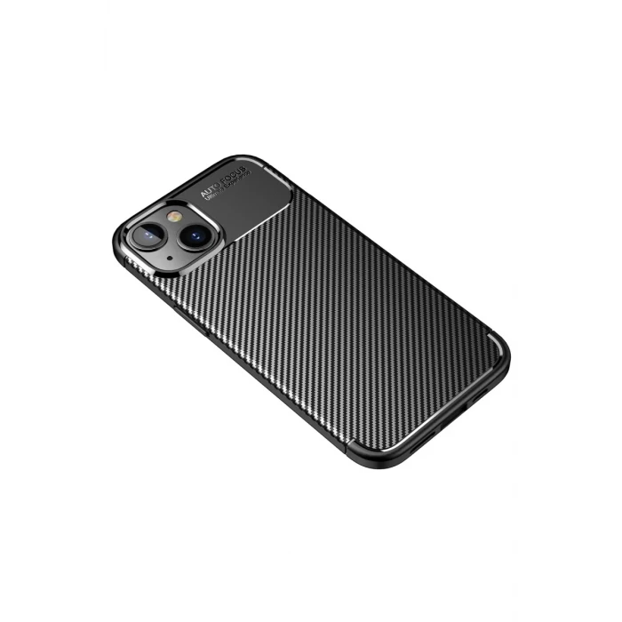 Newface Apple iPhone 14 Plus Kılıf Auto Focus Karbon Kapak - Siyah