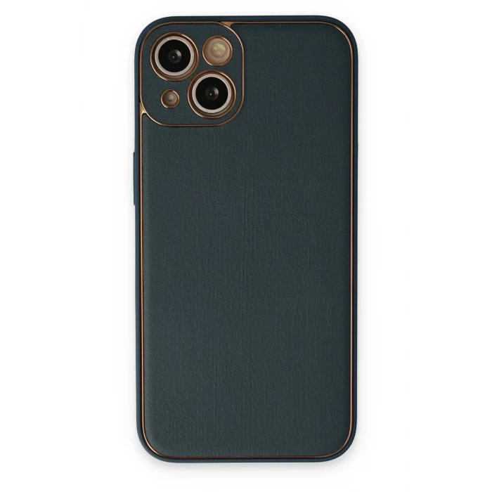 Newface Apple iPhone 14 Plus Kılıf Coco Deri Silikon Kapak - Yeşil