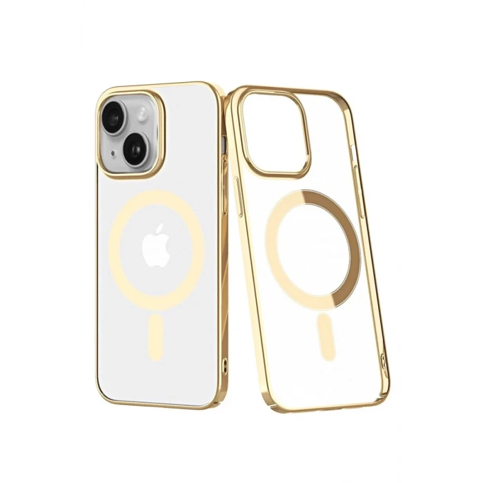 Newface Apple iPhone 14 Plus Kılıf Element Magneticsafe Sert Kapak - Gold
