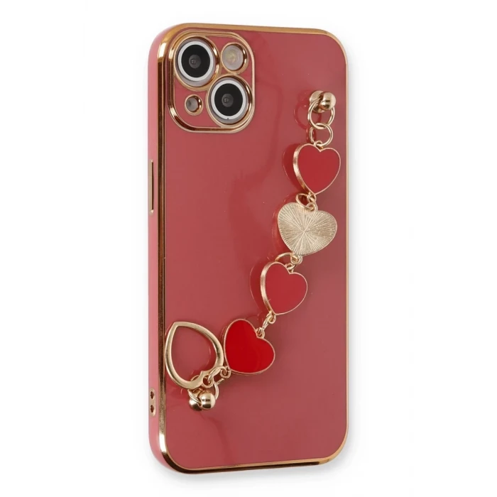 Newface Apple iPhone 14 Plus Kılıf Esila Silikon - Kırmızı