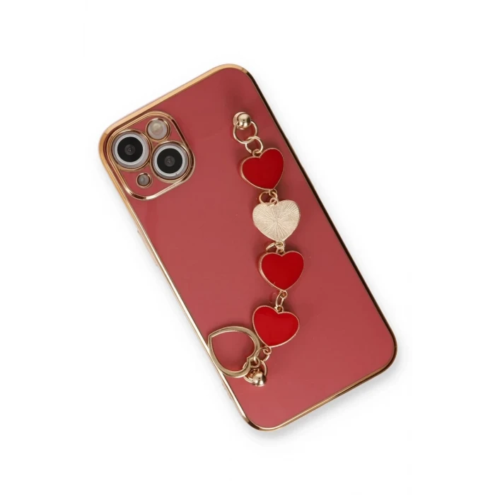 Newface Apple iPhone 14 Plus Kılıf Esila Silikon - Kırmızı