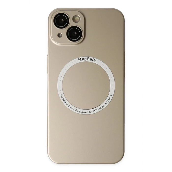 Newface Apple iPhone 14 Plus Kılıf Jack Magneticsafe Lens Silikon - Gold