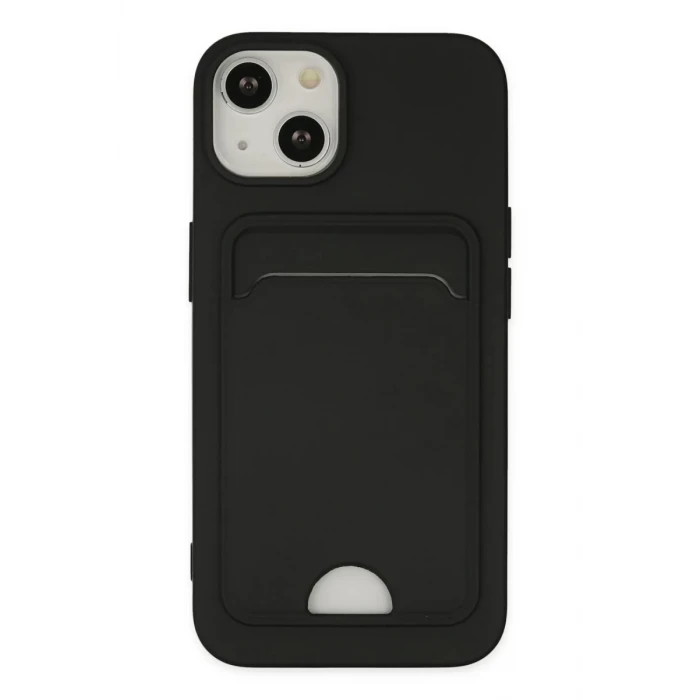Newface Apple iPhone 14 Plus Kılıf Kelvin Kartvizitli Silikon - Siyah