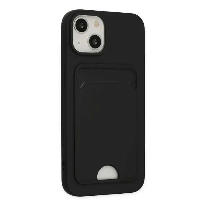 Newface Apple iPhone 14 Plus Kılıf Kelvin Kartvizitli Silikon - Siyah