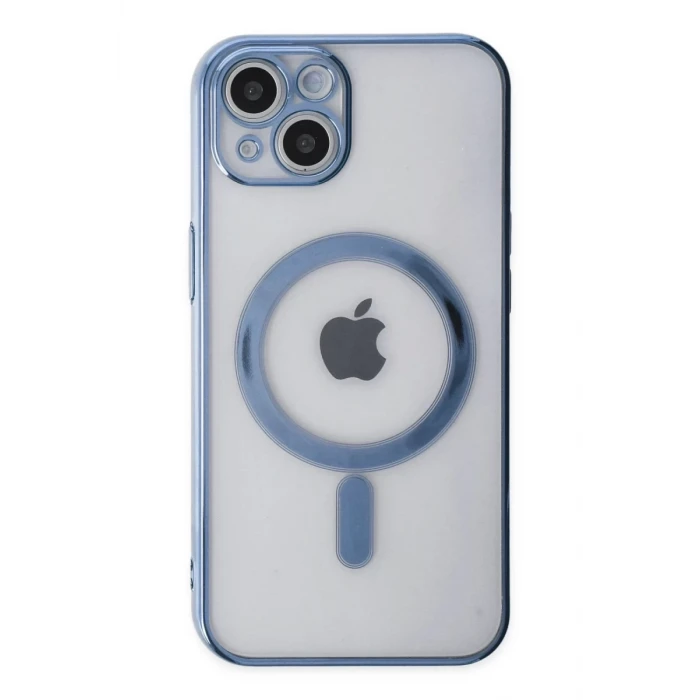 Newface Apple iPhone 14 Plus Kılıf Magneticsafe Lazer Silikon - Sierra Blue