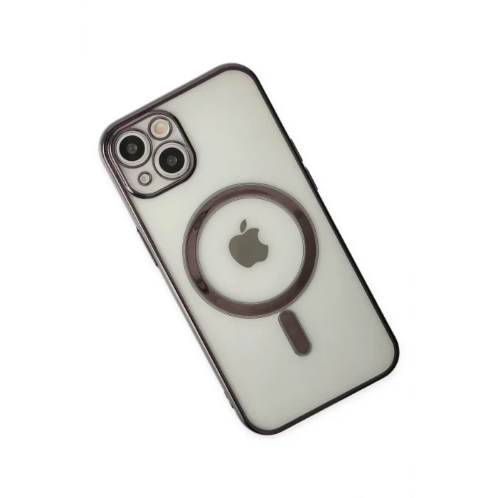 Newface Apple iPhone 14 Plus Kılıf Magneticsafe Lazer Silikon - Siyah