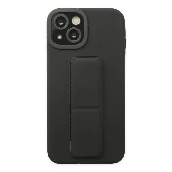 Newface Apple iPhone 14 Plus Kılıf Mega Standlı Silikon - Siyah