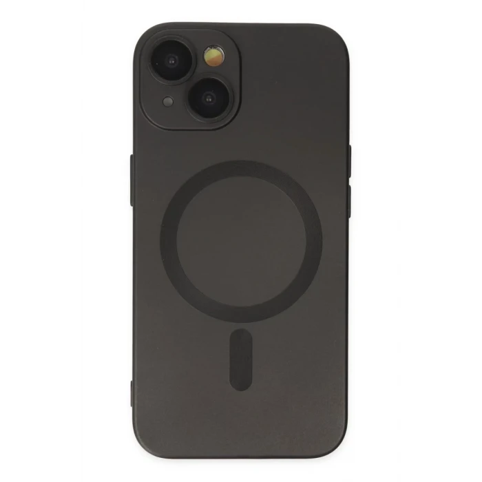 Newface Apple iPhone 14 Plus Kılıf Moshi Lens Magneticsafe Silikon - Siyah