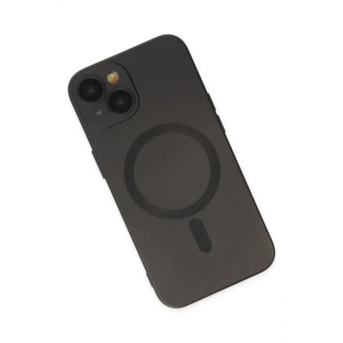 Newface Apple iPhone 14 Plus Kılıf Moshi Lens Magneticsafe Silikon - Siyah