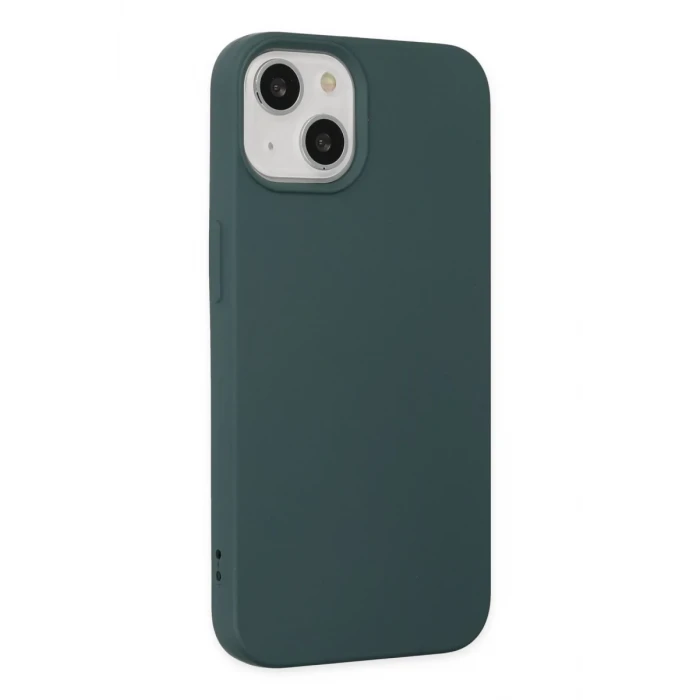 Newface Apple iPhone 14 Plus Kılıf Nano içi Kadife Silikon - Koyu Yeşil