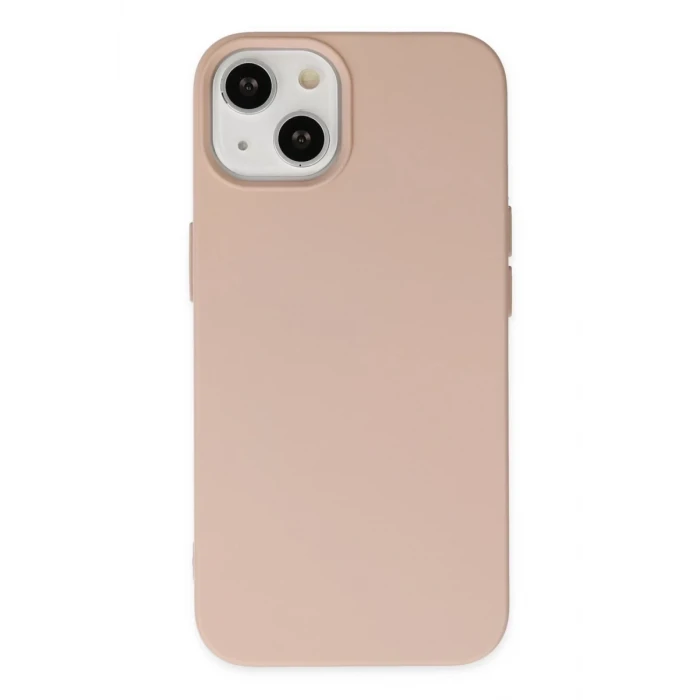 Newface Apple iPhone 14 Plus Kılıf Nano içi Kadife Silikon - Pudra
