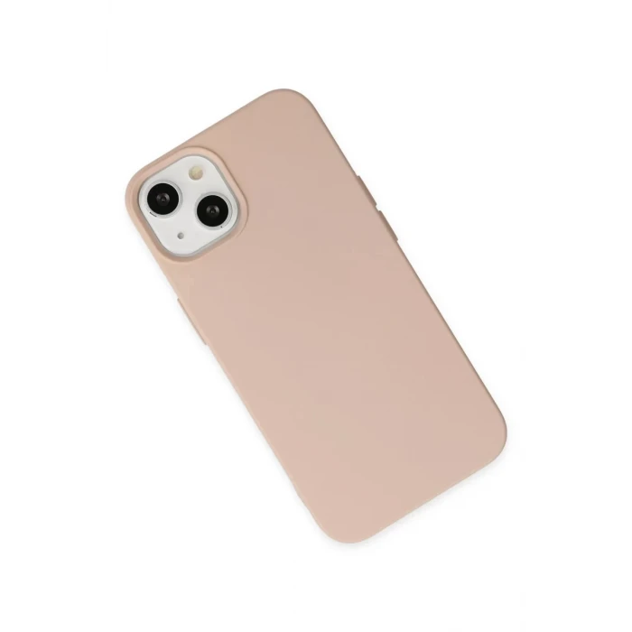 Newface Apple iPhone 14 Plus Kılıf Nano içi Kadife Silikon - Pudra