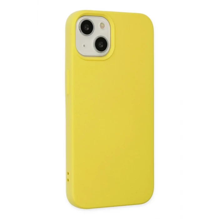 Newface Apple iPhone 14 Plus Kılıf Nano içi Kadife Silikon - Sarı