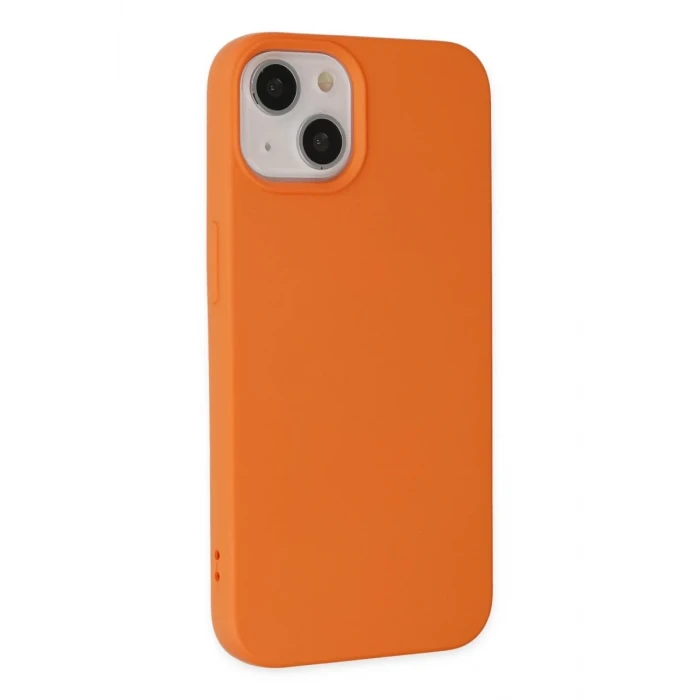 Newface Apple iPhone 14 Plus Kılıf Nano içi Kadife Silikon - Turuncu