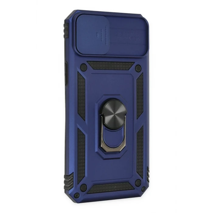 Newface Apple iPhone 14 Plus Kılıf Pars Lens Yüzüklü Silikon - Lacivert