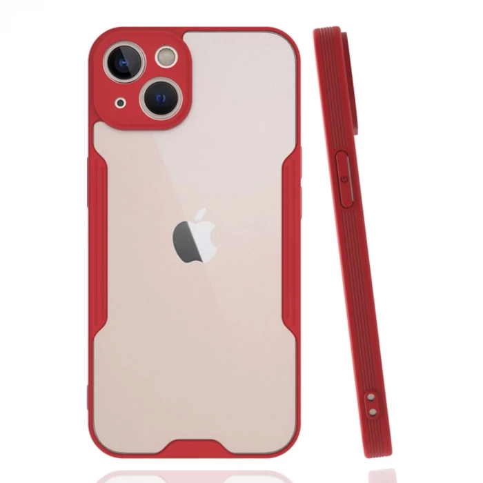 Newface Apple iPhone 14 Plus Kılıf Platin Silikon - Kırmızı