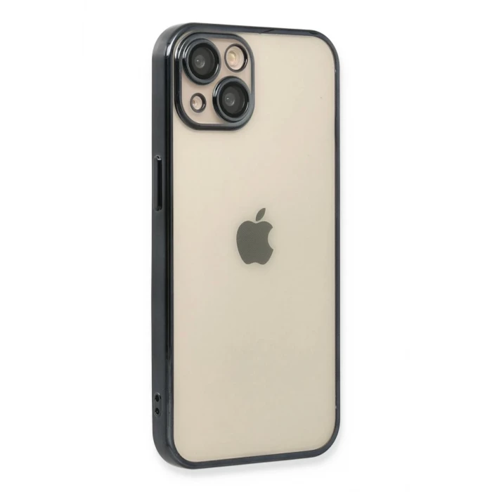 Newface Apple iPhone 14 Plus Kılıf Razer Lensli Silikon - Siyah