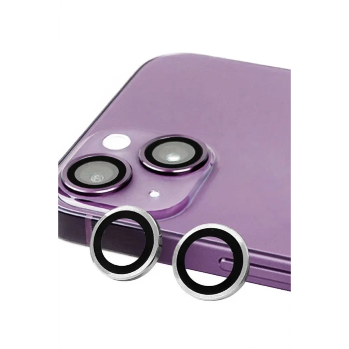 Newface Apple iPhone 14 Plus Raze Metal Kamera Lens - Gümüş