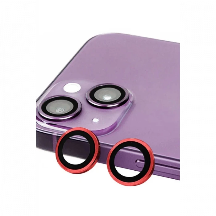 Newface Apple iPhone 14 Plus Raze Metal Kamera Lens - Kırmızı