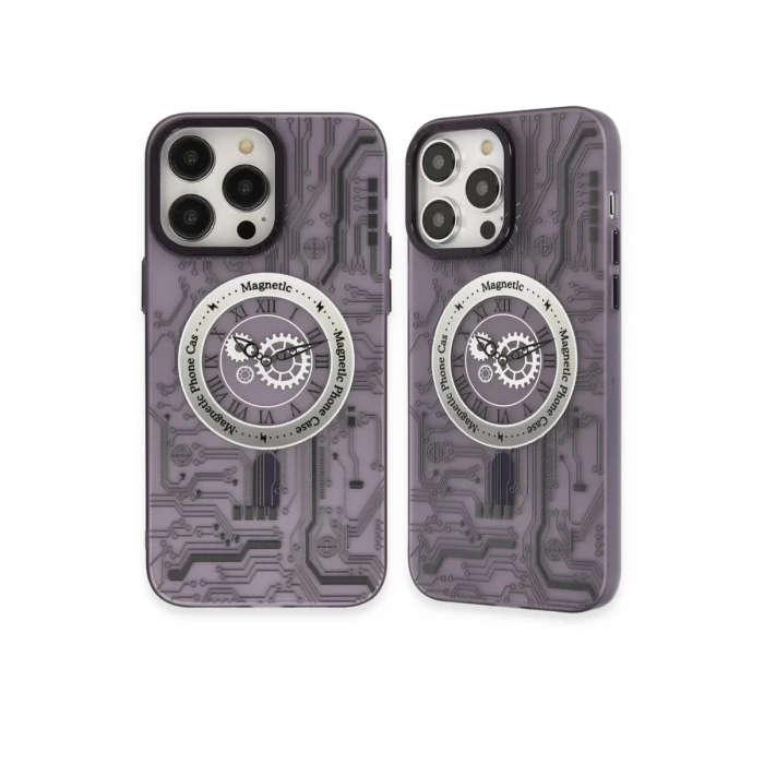Newface Apple iPhone 14 Pro Kılıf Apollo Magneticsafe Desenli Kapak - Apollo Mor - 5