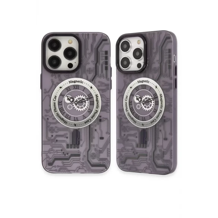 Newface Apple iPhone 14 Pro Kılıf Apollo Magneticsafe Desenli Kapak - Apollo Mor - 5