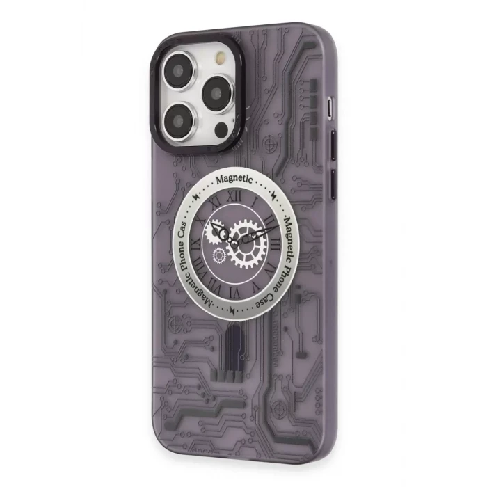 Newface Apple iPhone 14 Pro Kılıf Apollo Magneticsafe Desenli Kapak - Apollo Mor - 5