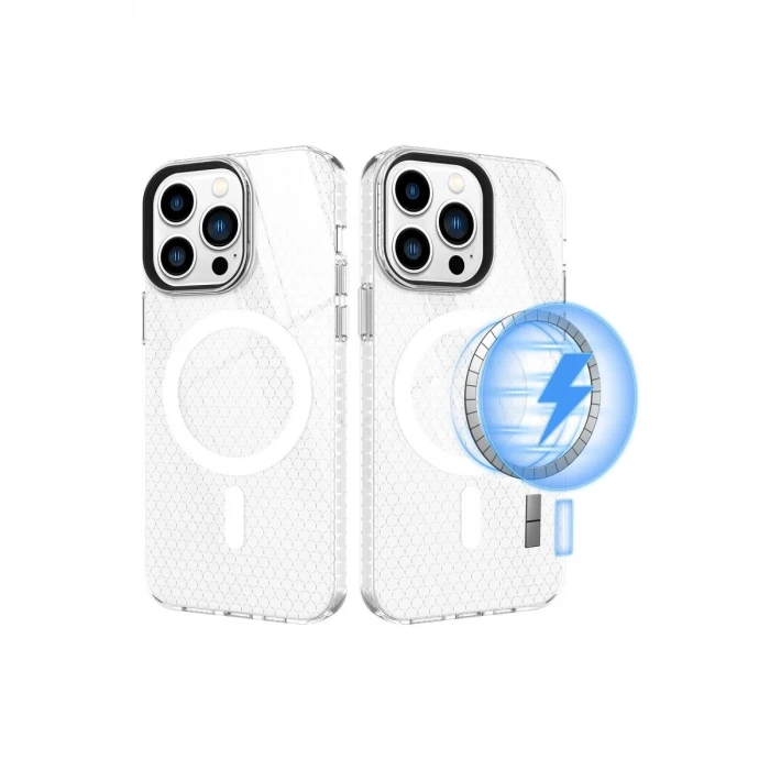 Newface Apple iPhone 14 Pro Kılıf Beta Magneticsafe Silikon - Şeffaf