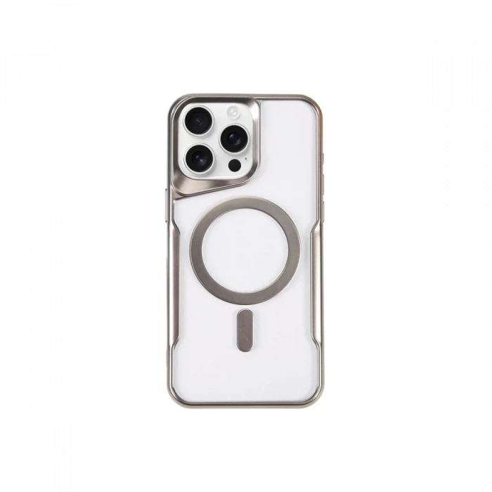 Newface Apple iPhone 14 Pro Kılıf Boyi Magsafe Silikon Kapak - Gümüş