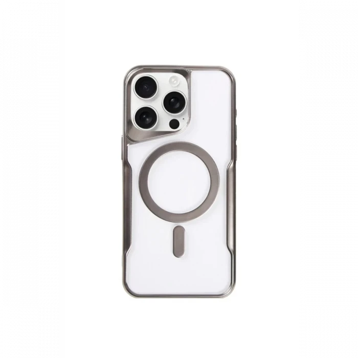 Newface Apple iPhone 14 Pro Kılıf Boyi Magsafe Silikon Kapak - Titan Gri
