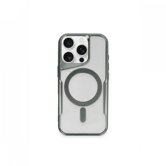 Newface Apple iPhone 14 Pro Kılıf Boyi Magsafe Silikon Kapak - Yeşil