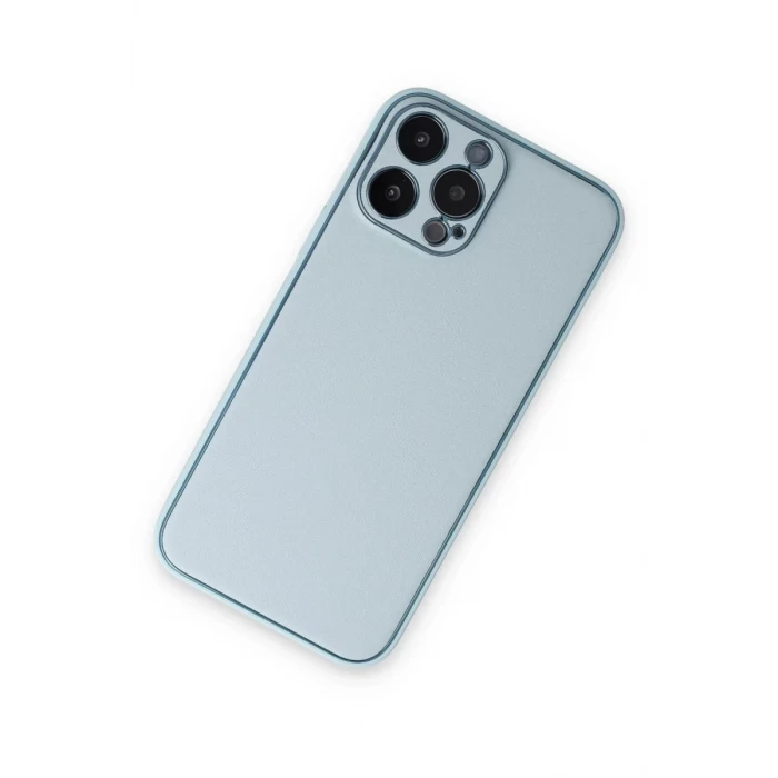 Newface Apple iPhone 14 Pro Kılıf Coco Deri Silikon Kapak - Sky Blue