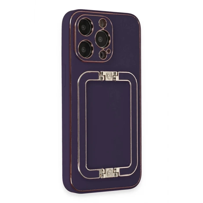 Newface Apple iPhone 14 Pro Kılıf Coco Elit Kapak - Derin Mor