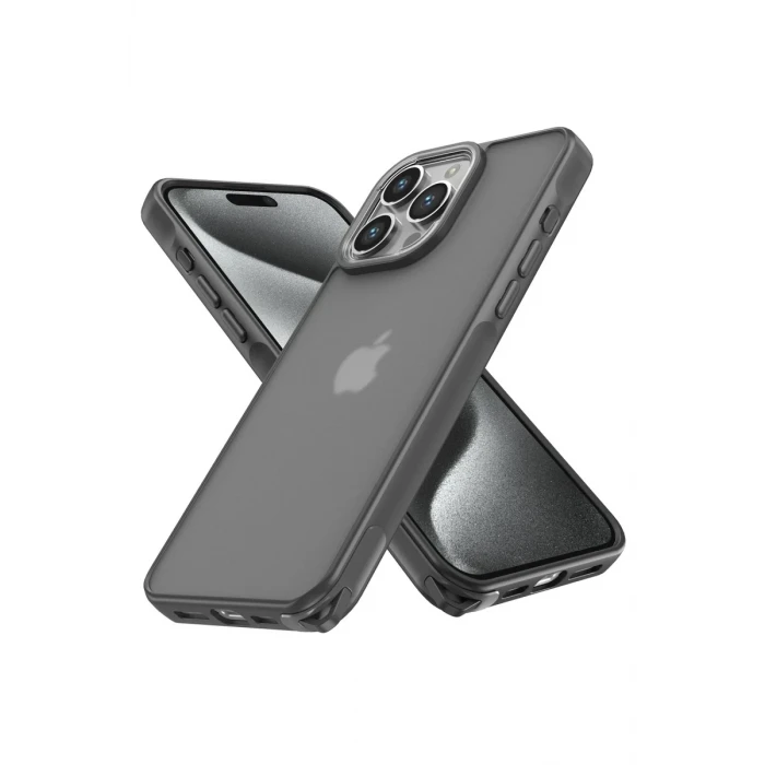 Newface Apple iPhone 14 Pro Kılıf Elegant Kapak - Titan Gri