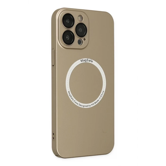 Newface Apple iPhone 14 Pro Kılıf Jack Magneticsafe Lens Silikon - Gold