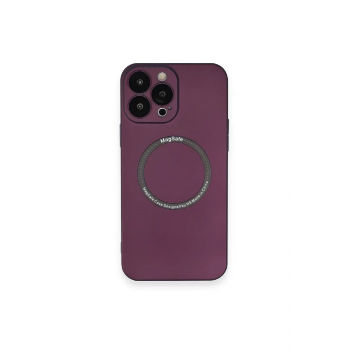 Newface Apple iPhone 14 Pro Kılıf Jack Magneticsafe Lens Silikon - Mürdüm