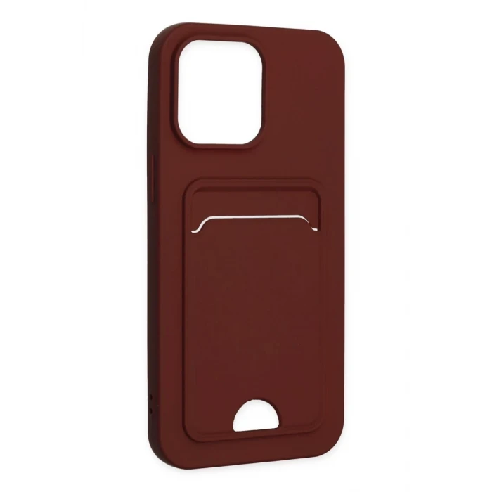 Newface Apple iPhone 14 Pro Kılıf Kelvin Kartvizitli Silikon - Bordo