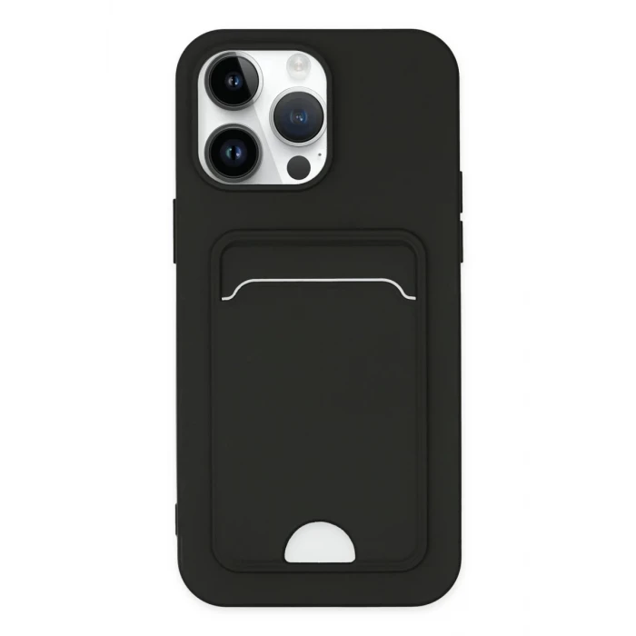Newface Apple iPhone 14 Pro Kılıf Kelvin Kartvizitli Silikon - Siyah