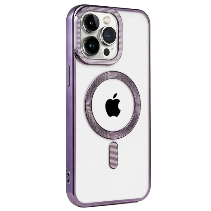 Newface Apple iPhone 14 Pro Kılıf Kronos Magsafe Kapak - Derin Mor